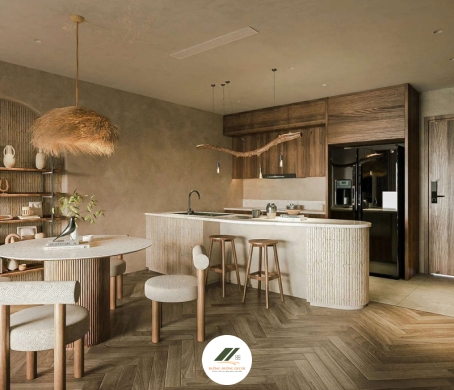 Phòng bếp phong cách Wabi Sabi – Vẻ đẹp mộc mạc trong nhịp sống hiện đại